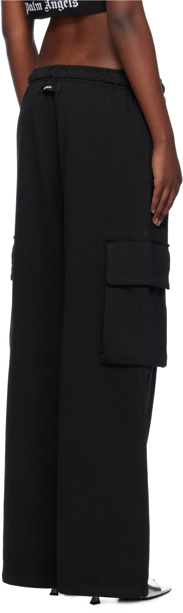 Low-Rise Drawstring Wide-Leg Cargo Trousers