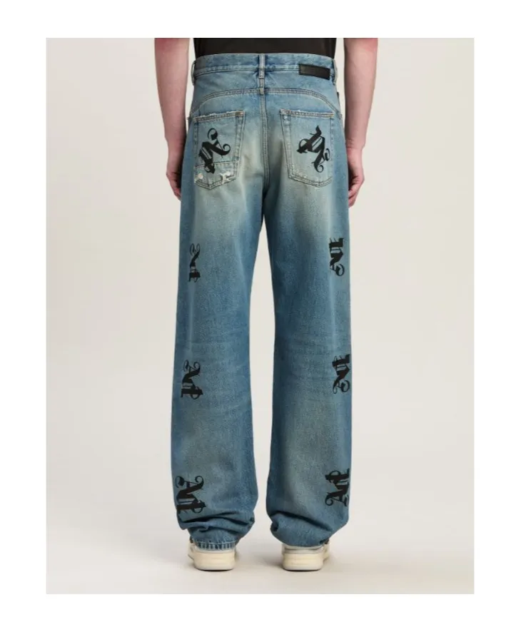 Straight Leg Ripped Jeans