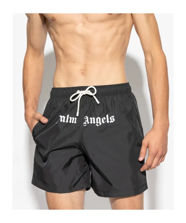 Logo Printed Drawstring Swim Shorts