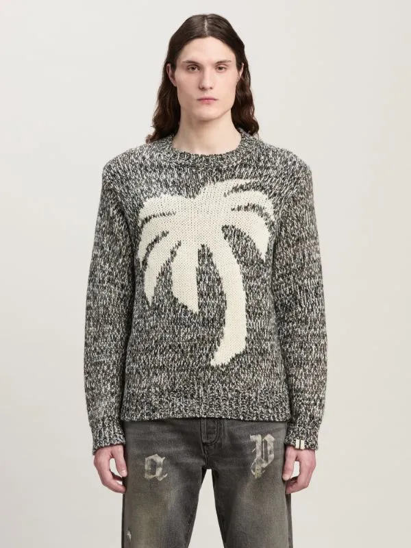 Palm Intarsia Crewneck Knitted Jumper