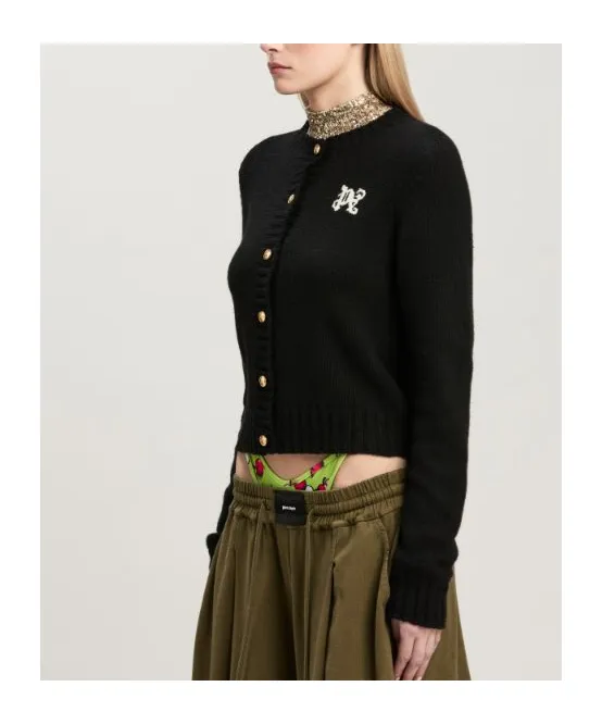Monogram Intarsia Knitted Cardigan