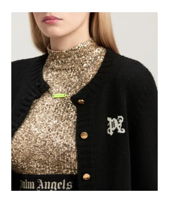 Monogram Intarsia Knitted Cardigan
