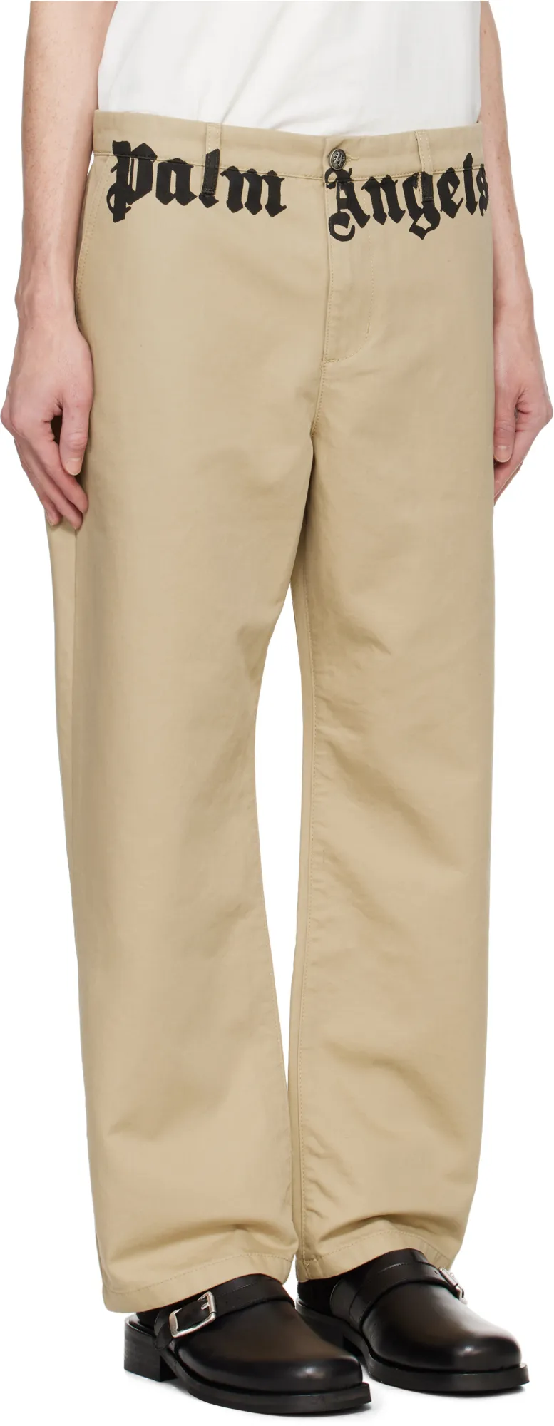 Logo Printed Straight Leg Chino Pants