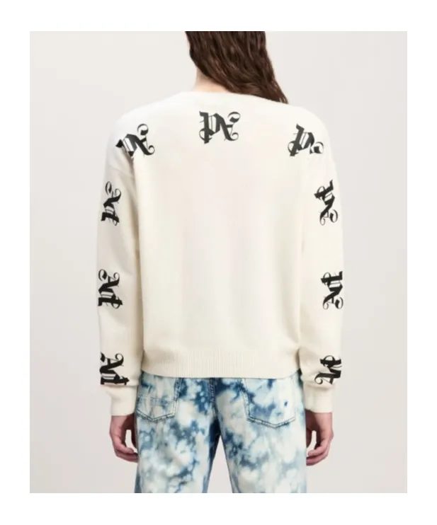 Monogram Print Crewneck Knit Jumper