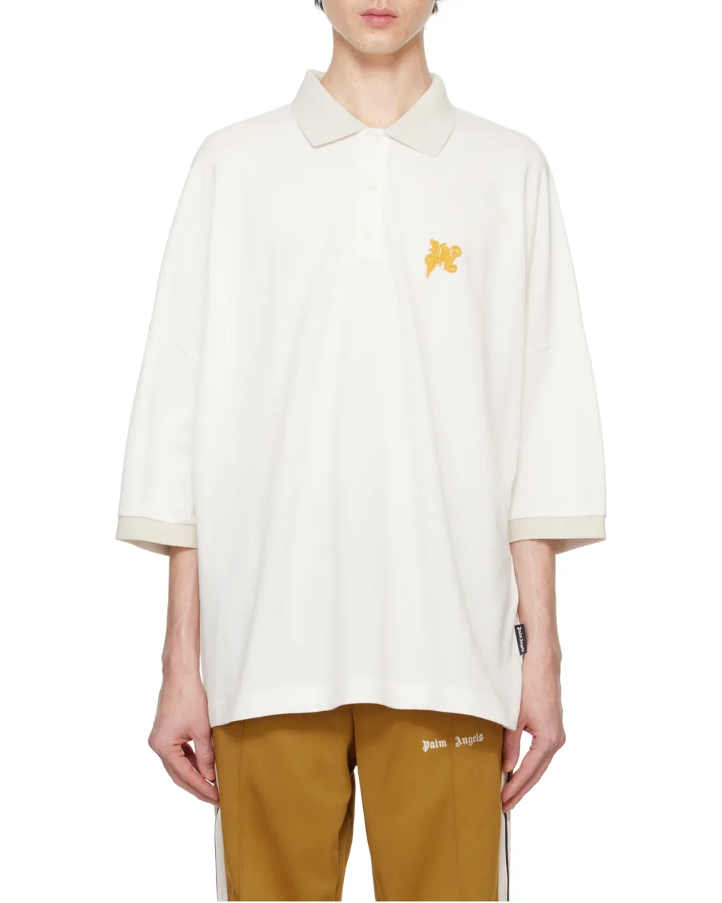 Logo Printed Drop Shoulder Polo Shirt
