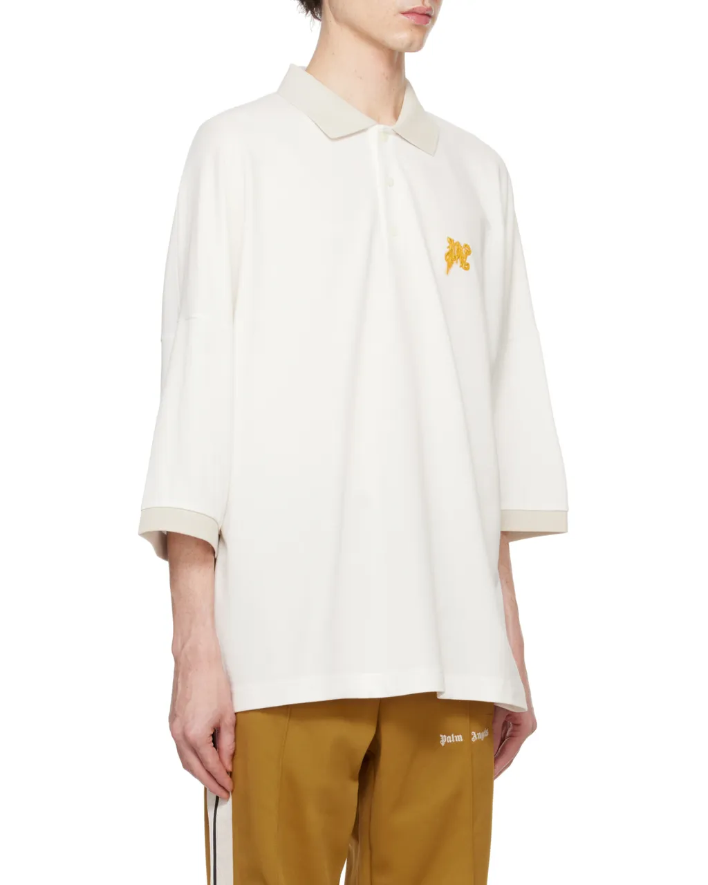 Logo Printed Drop Shoulder Polo Shirt