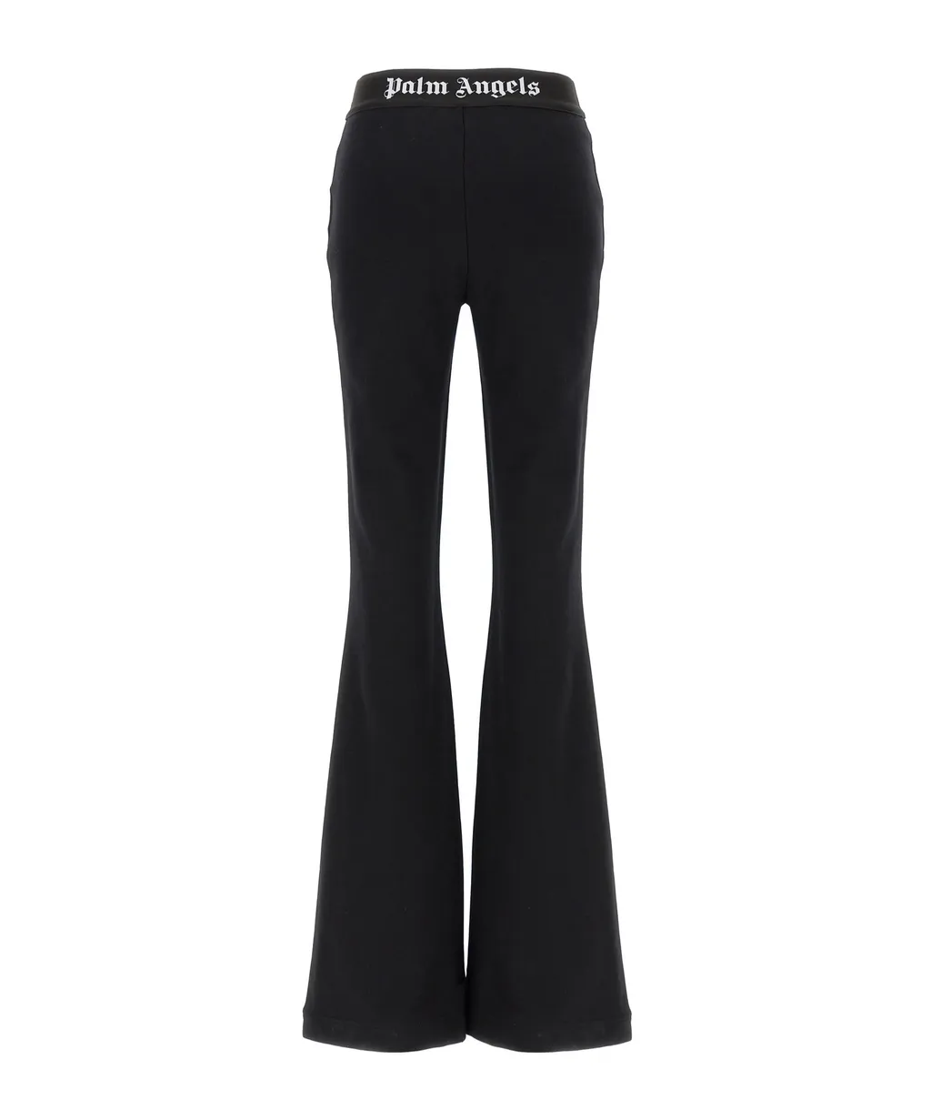 Logo-Waistband Flared Leg Pants