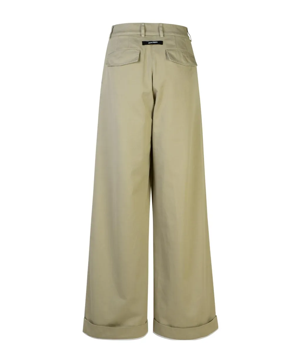 Wide Leg Turn-Up Hem Pants