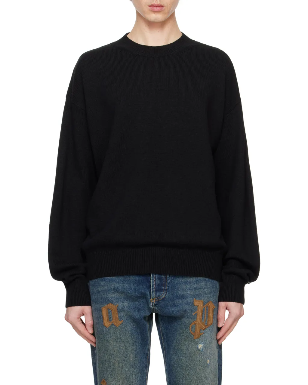 Monogram Print Crewneck Knit Jumper