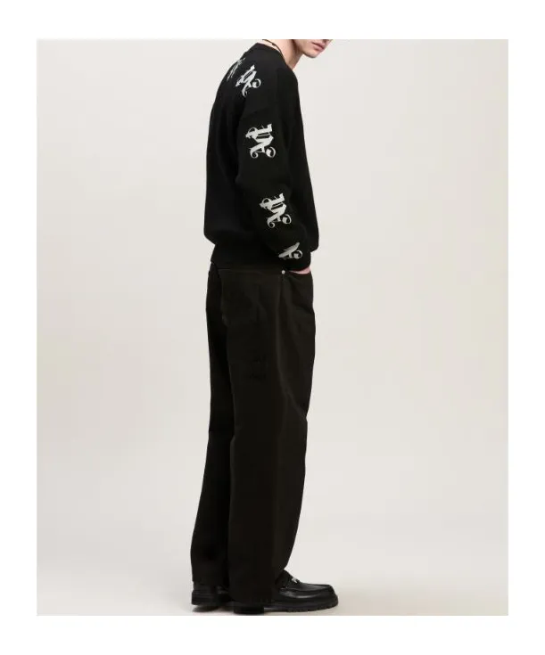 Monogram Print Crewneck Knit Jumper