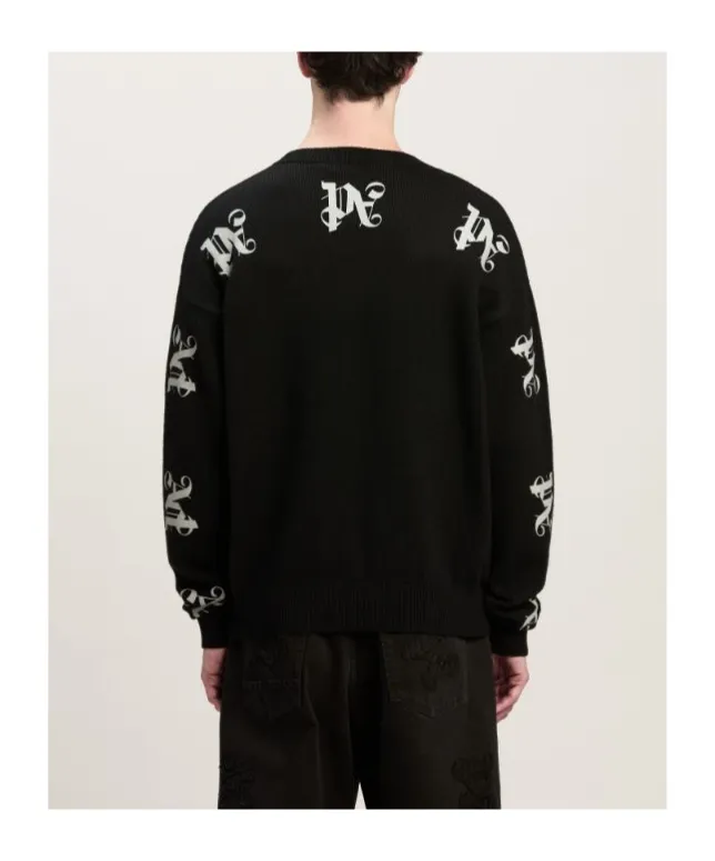 Monogram Print Crewneck Knit Jumper