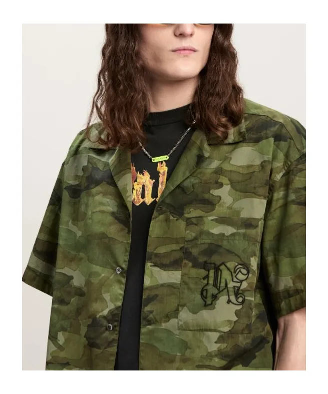 Camouflage Printed Short Sleeved Shirt