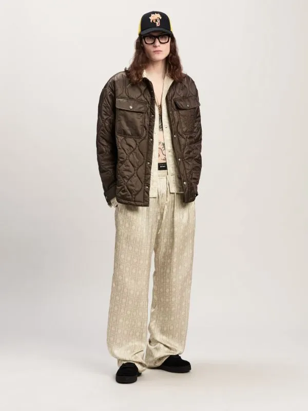 Logo Embroidered Drop Shoulder Jacket