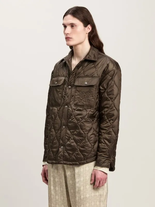 Logo Embroidered Drop Shoulder Jacket