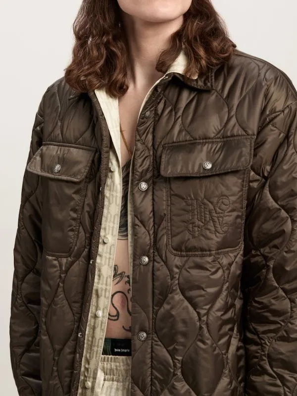 Logo Embroidered Drop Shoulder Jacket