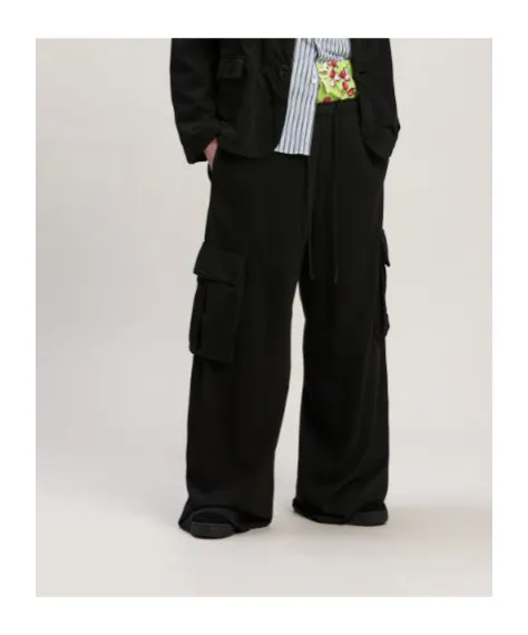 Wide Leg Drawstring Cargo Pants