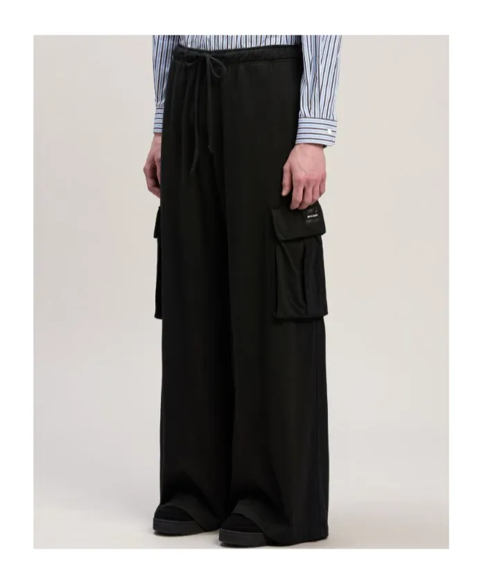 Wide Leg Drawstring Cargo Pants
