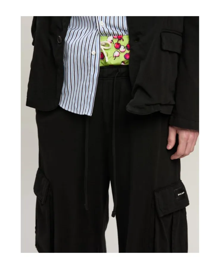 Wide Leg Drawstring Cargo Pants