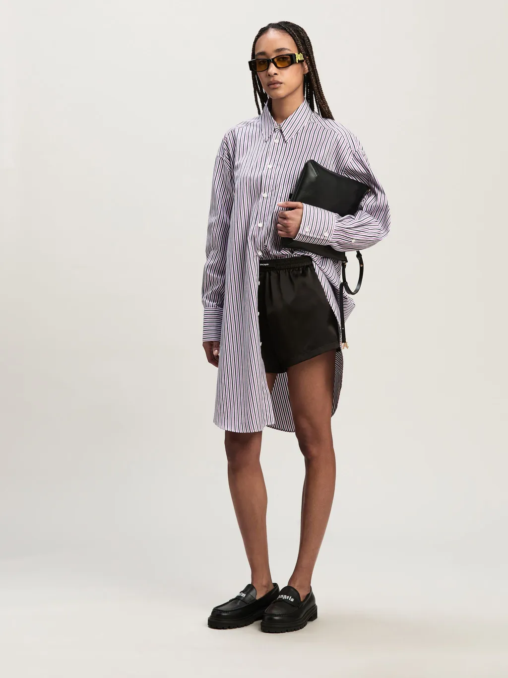 Logo Patch Striped Shirt