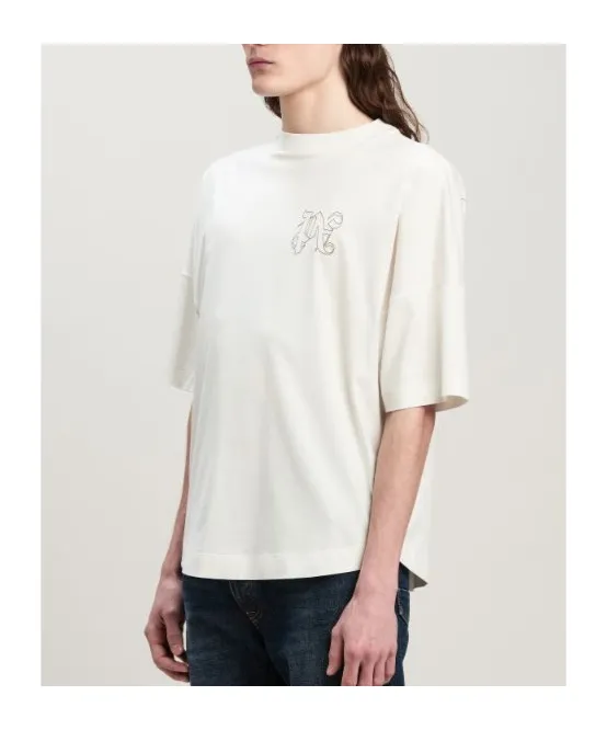 Pa Monogram Embroidered Crewneck T-Shirt