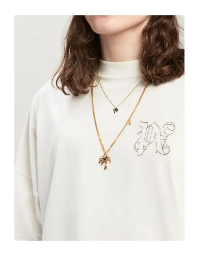 Pa Monogram Embroidered Crewneck T-Shirt