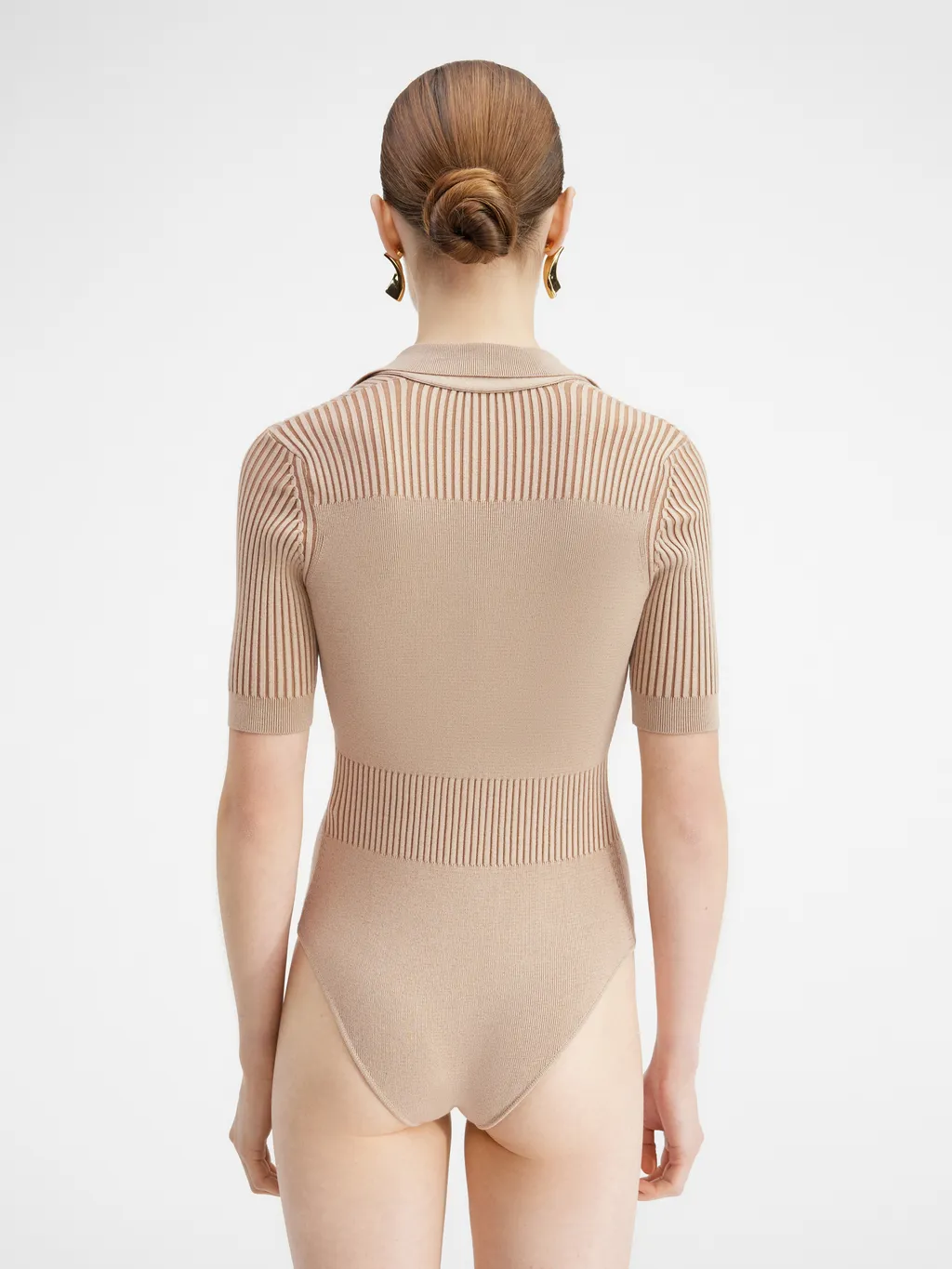 V-Neck Buttoned Knitted Bodysuit