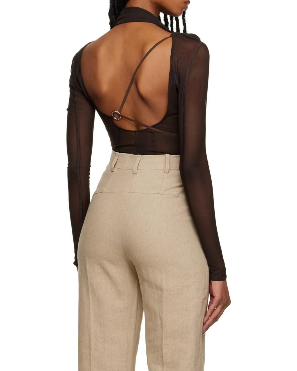 Le Abanaba Semi-Sheer Bodysuit
