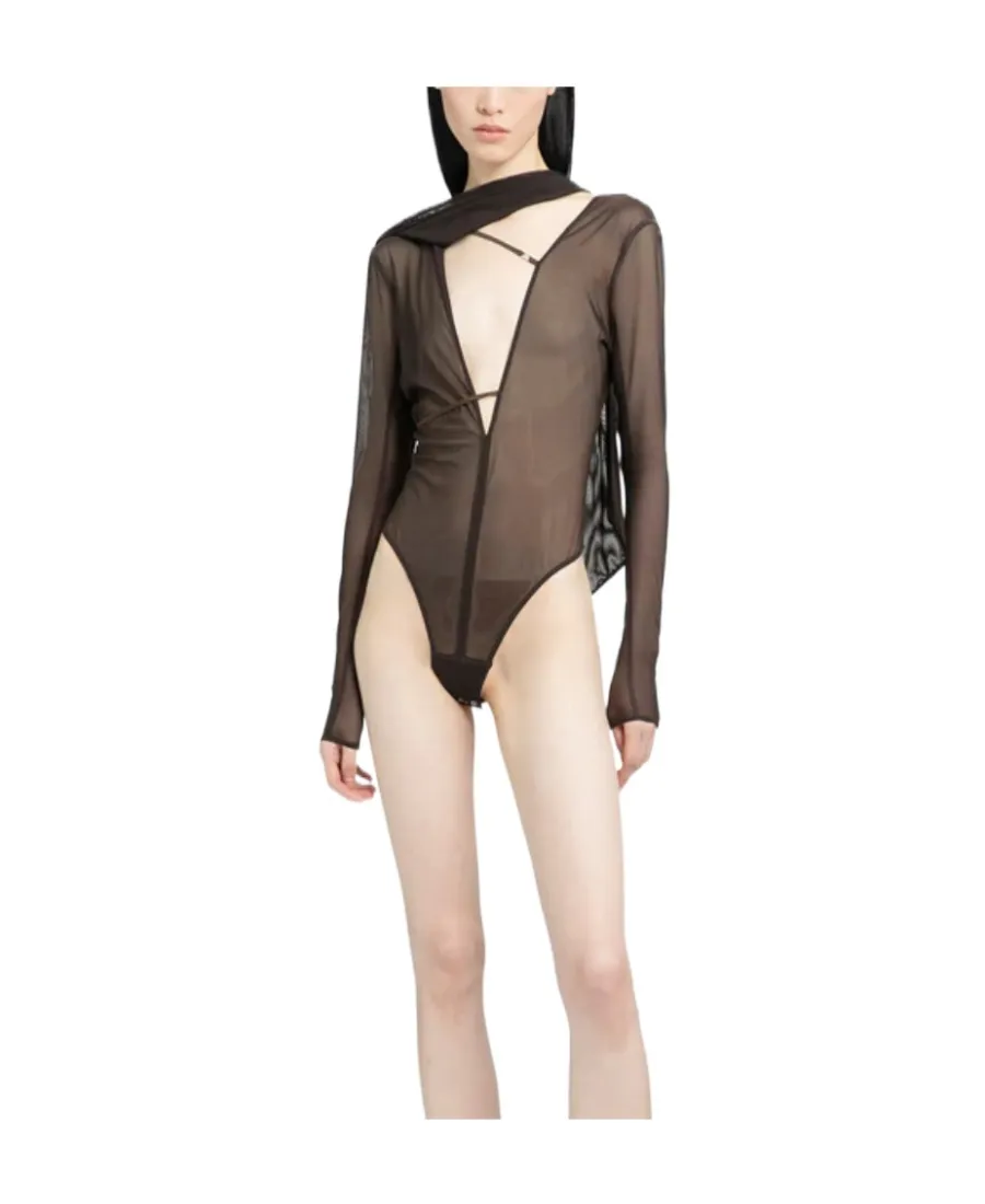 Le Abanaba Semi-Sheer Bodysuit