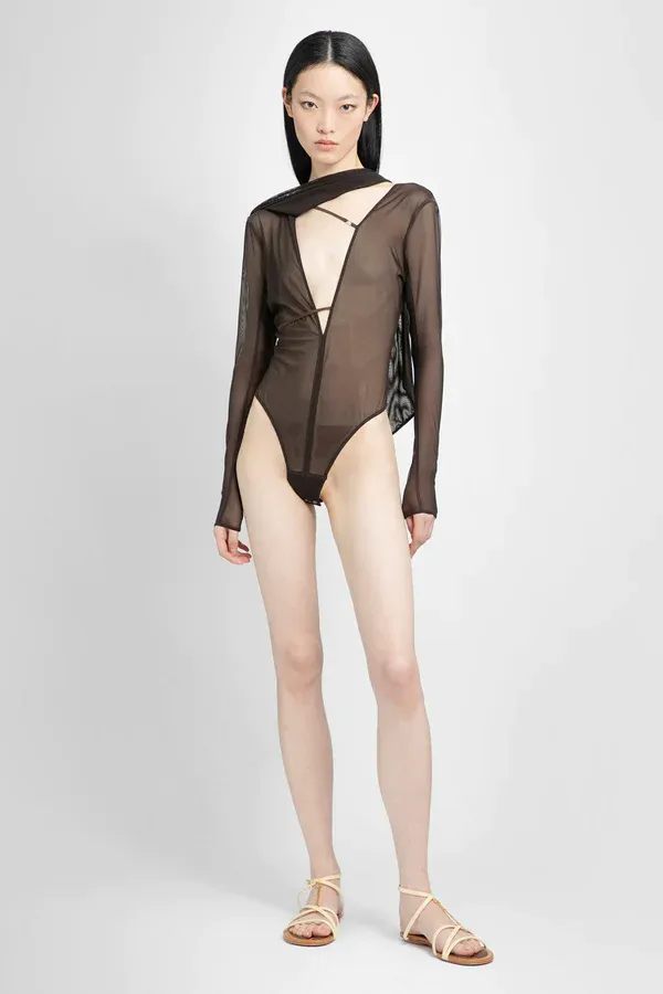 Le Abanaba Semi-Sheer Bodysuit