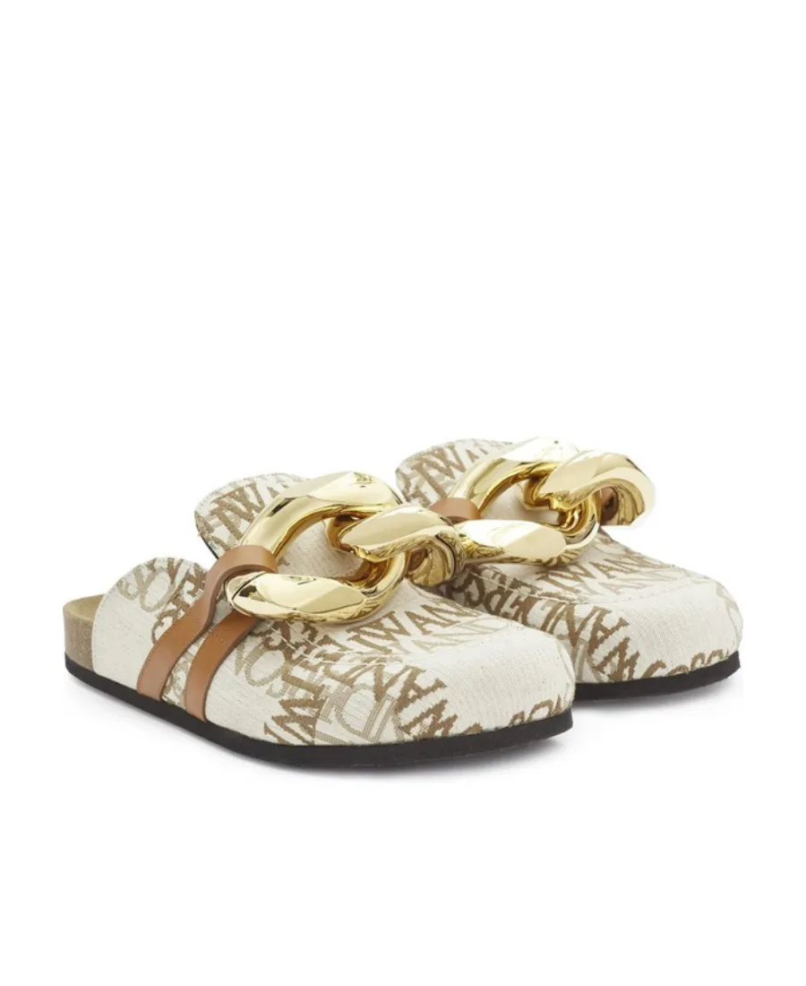 Chain Detailed Slip-On Mules