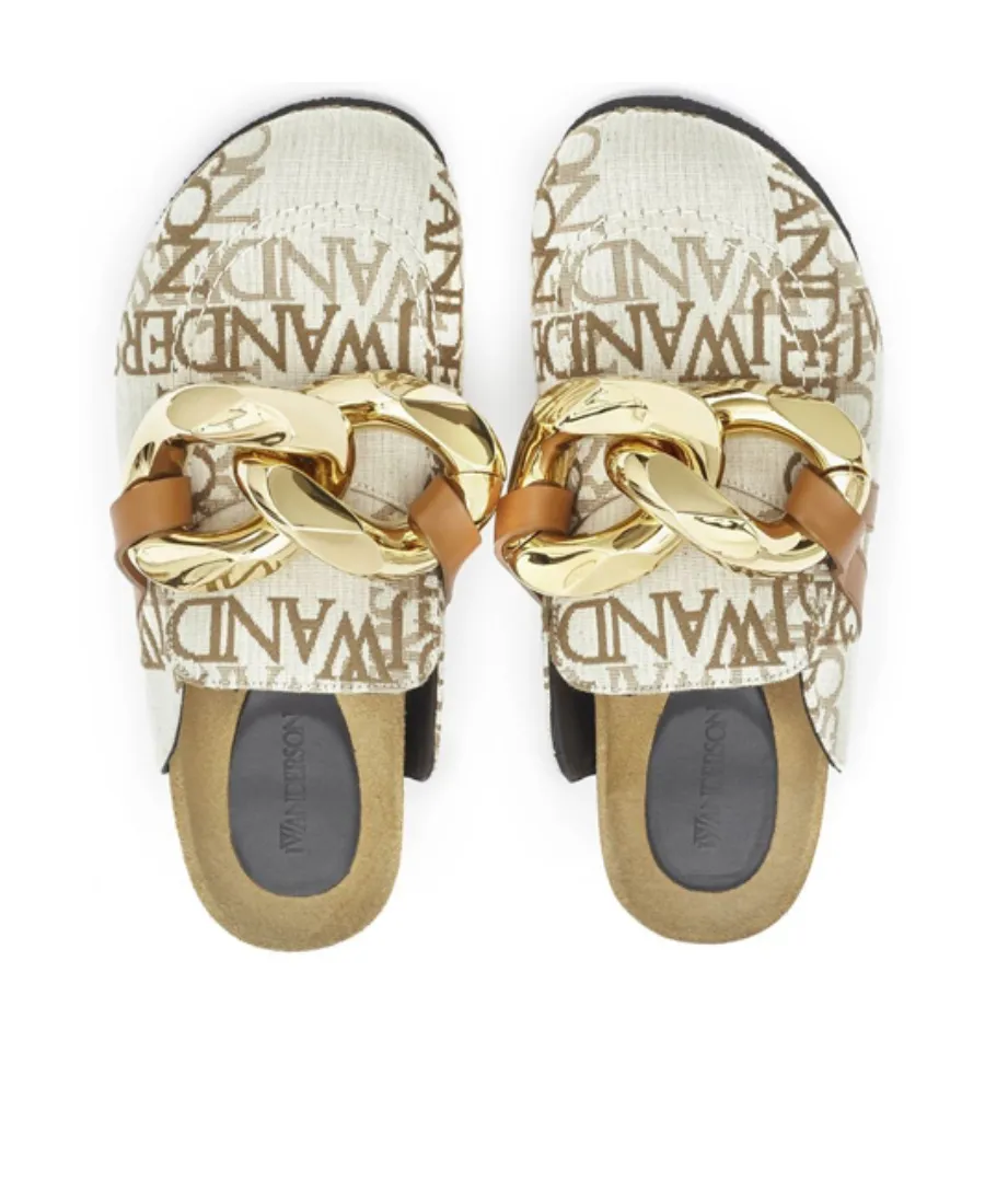 Chain Detailed Slip-On Mules