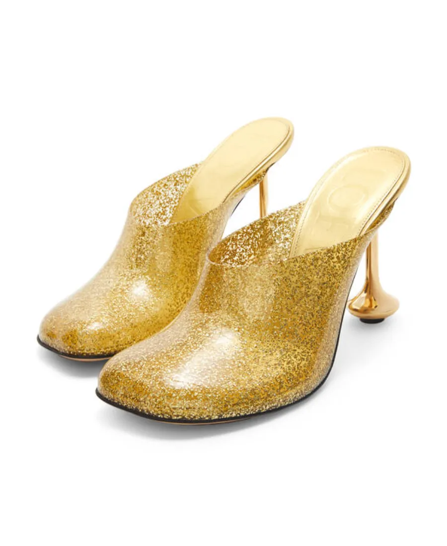 Glitter Finish Toy Mules