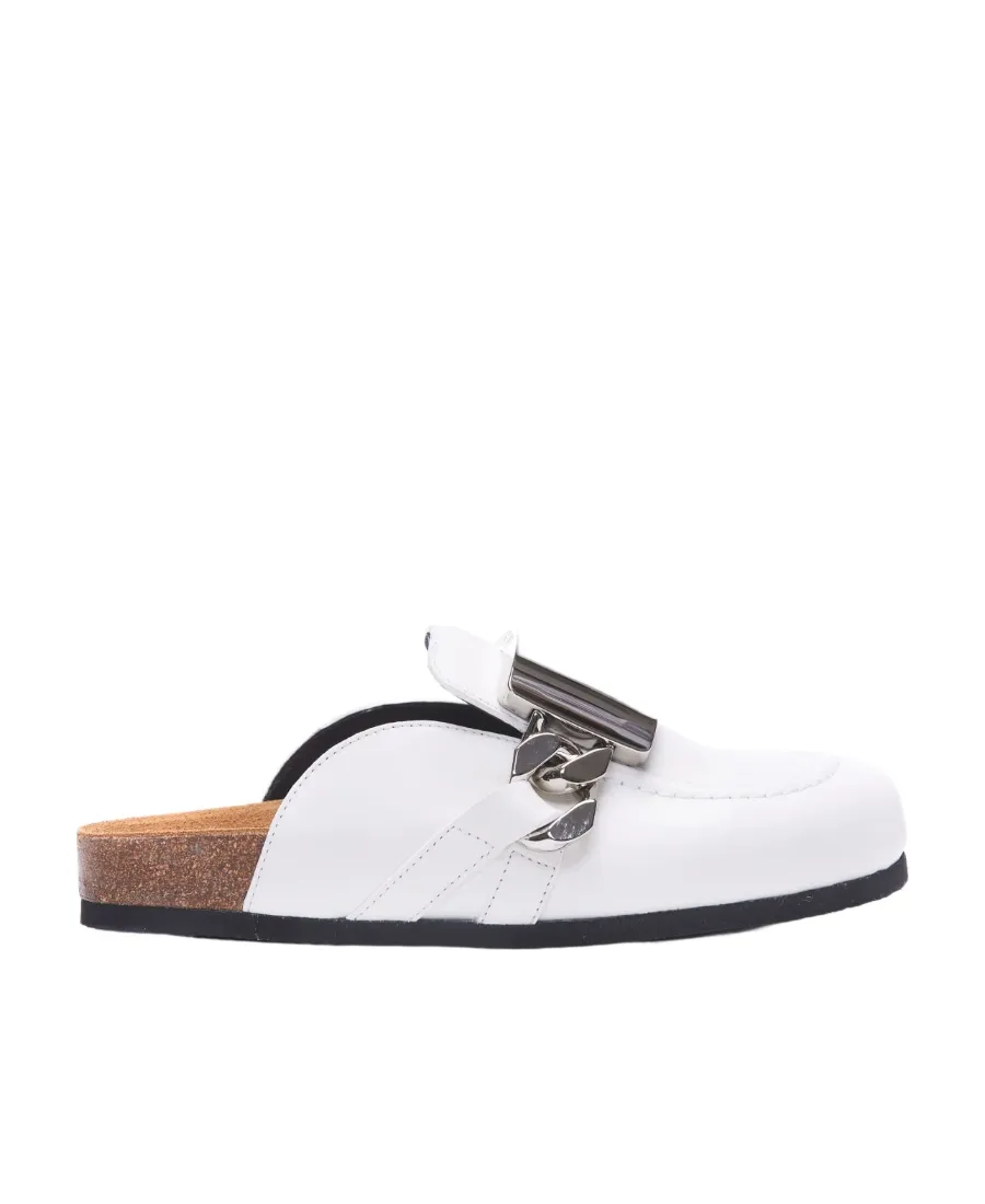 Chain Embellished Slip-On Mules