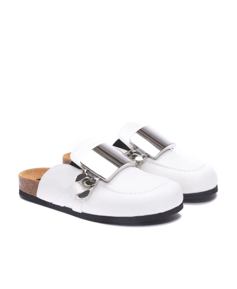 Chain Embellished Slip-On Mules