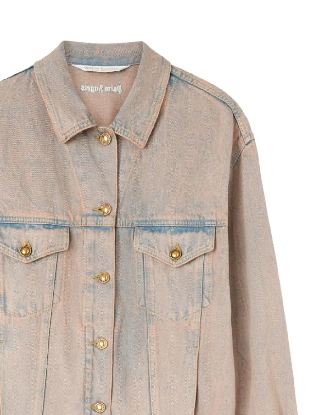 Overdye-Wash Buttoned Denim Jacket