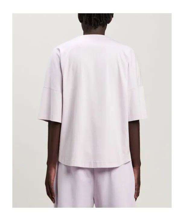 Logo Embroidered Drop Shoulder T-Shirt