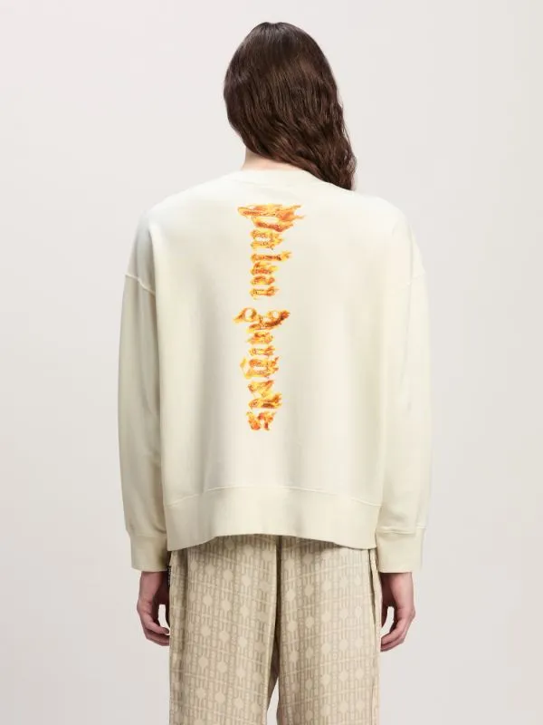 Burning Palm Printed Crewneck Sweatshirt