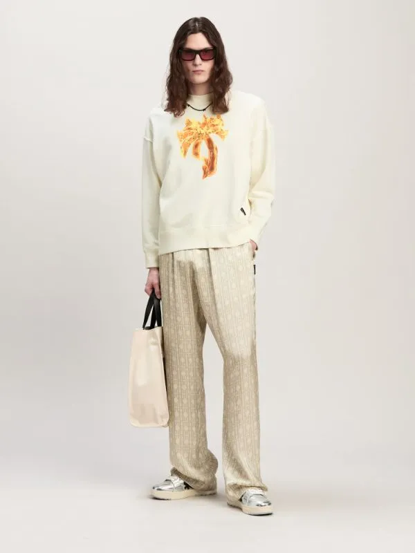 Burning Palm Printed Crewneck Sweatshirt