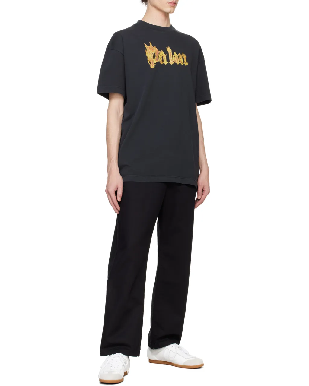 Burning Logo Printed Crewneck T-Shirt