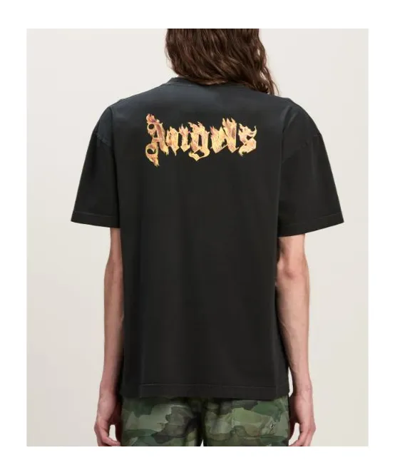 Burning Logo Printed Crewneck T-Shirt