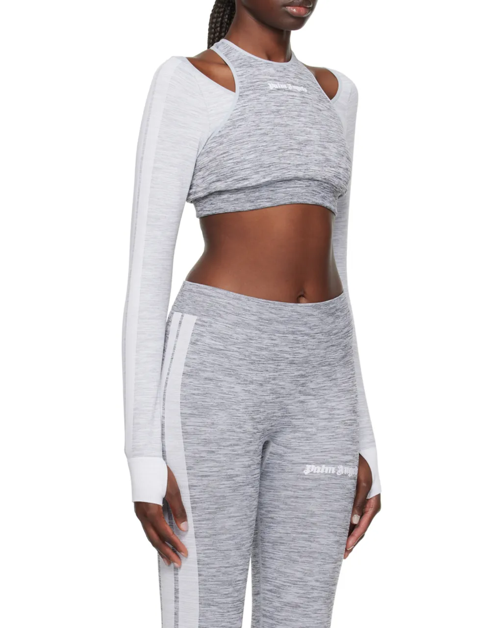 Logo Embroidered Cropped Layered Top