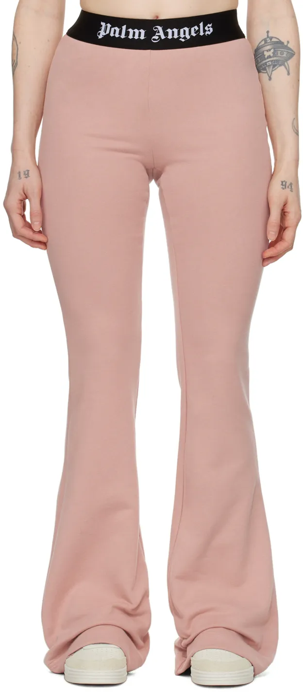 Logo Elastic Waistband Flared Track Pants