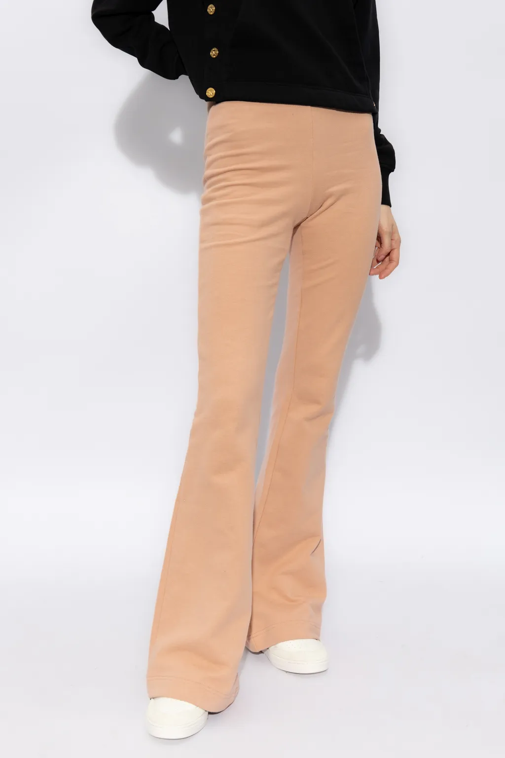 Logo Elastic Waistband Flared Track Pants