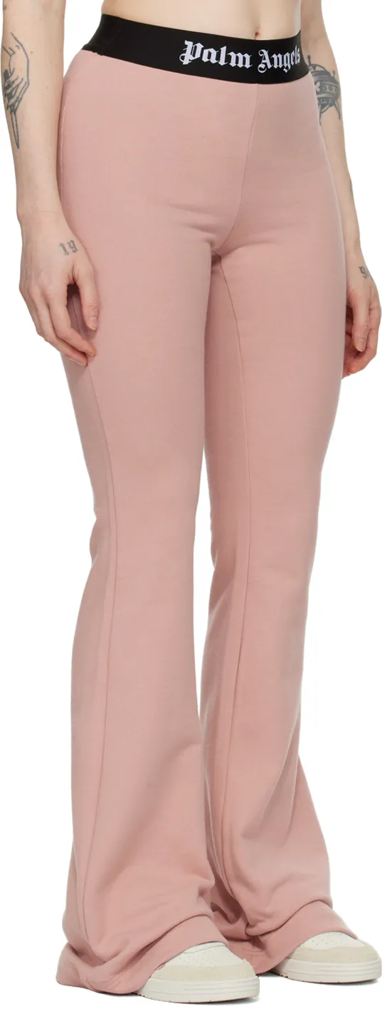 Logo Elastic Waistband Flared Track Pants