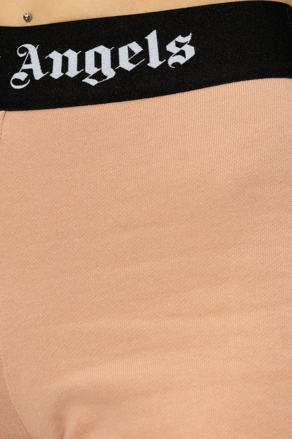 Logo Elastic Waistband Flared Track Pants