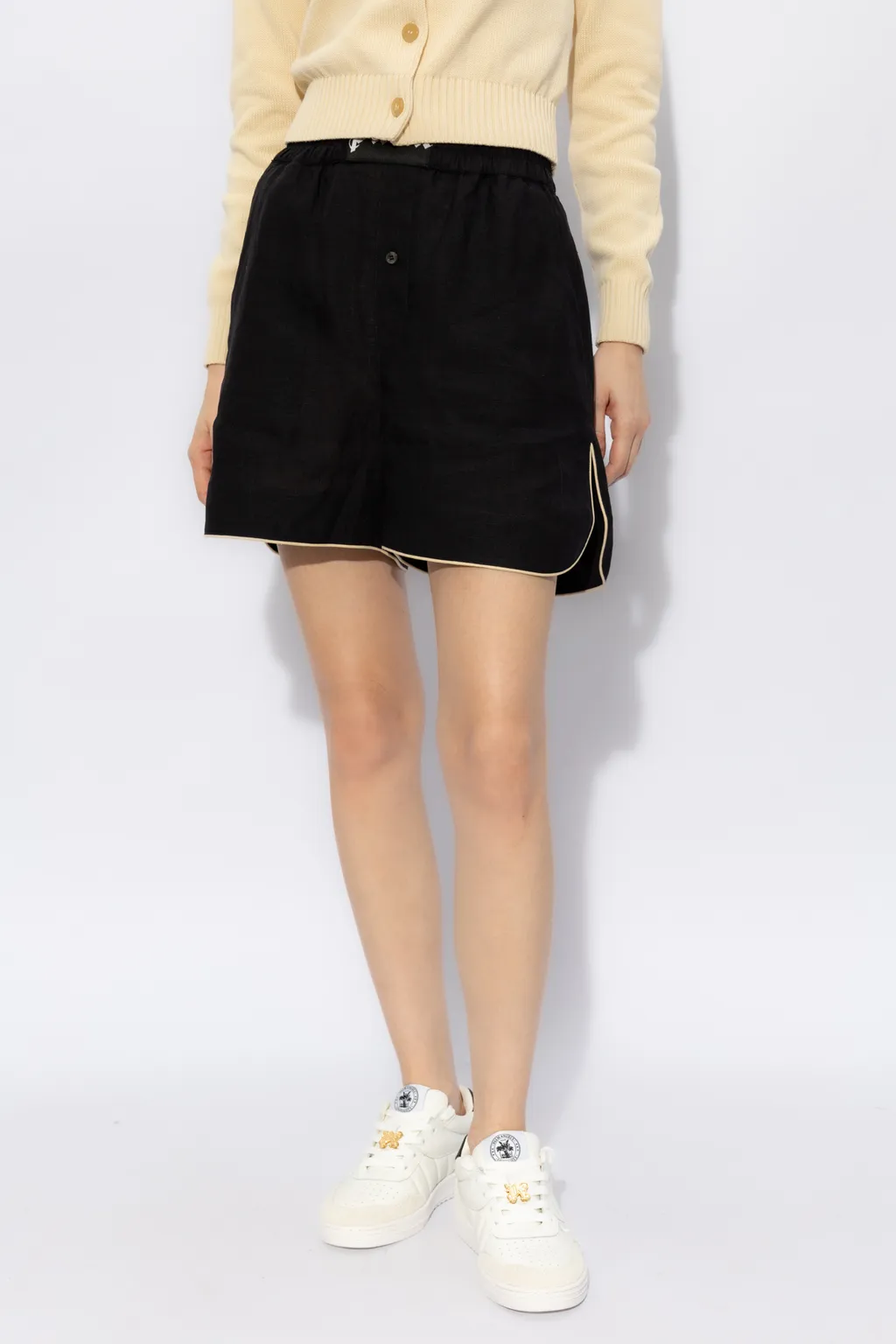 Logo Patch Elastic Waist Shorts