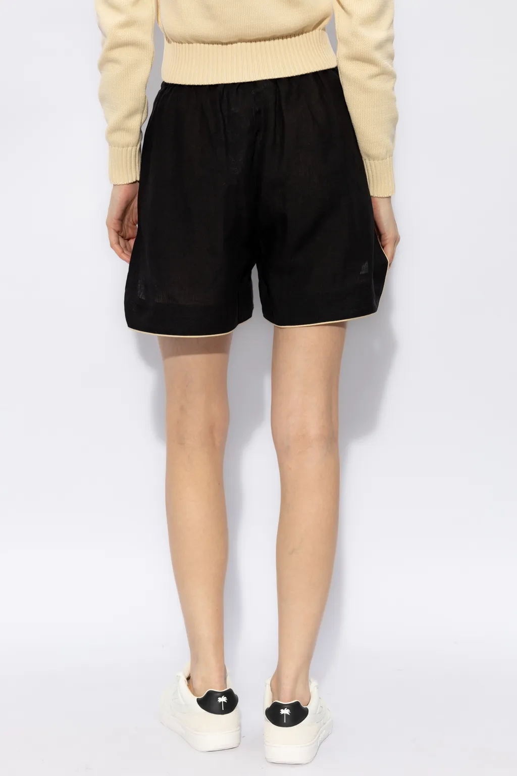 Logo Patch Elastic Waist Shorts