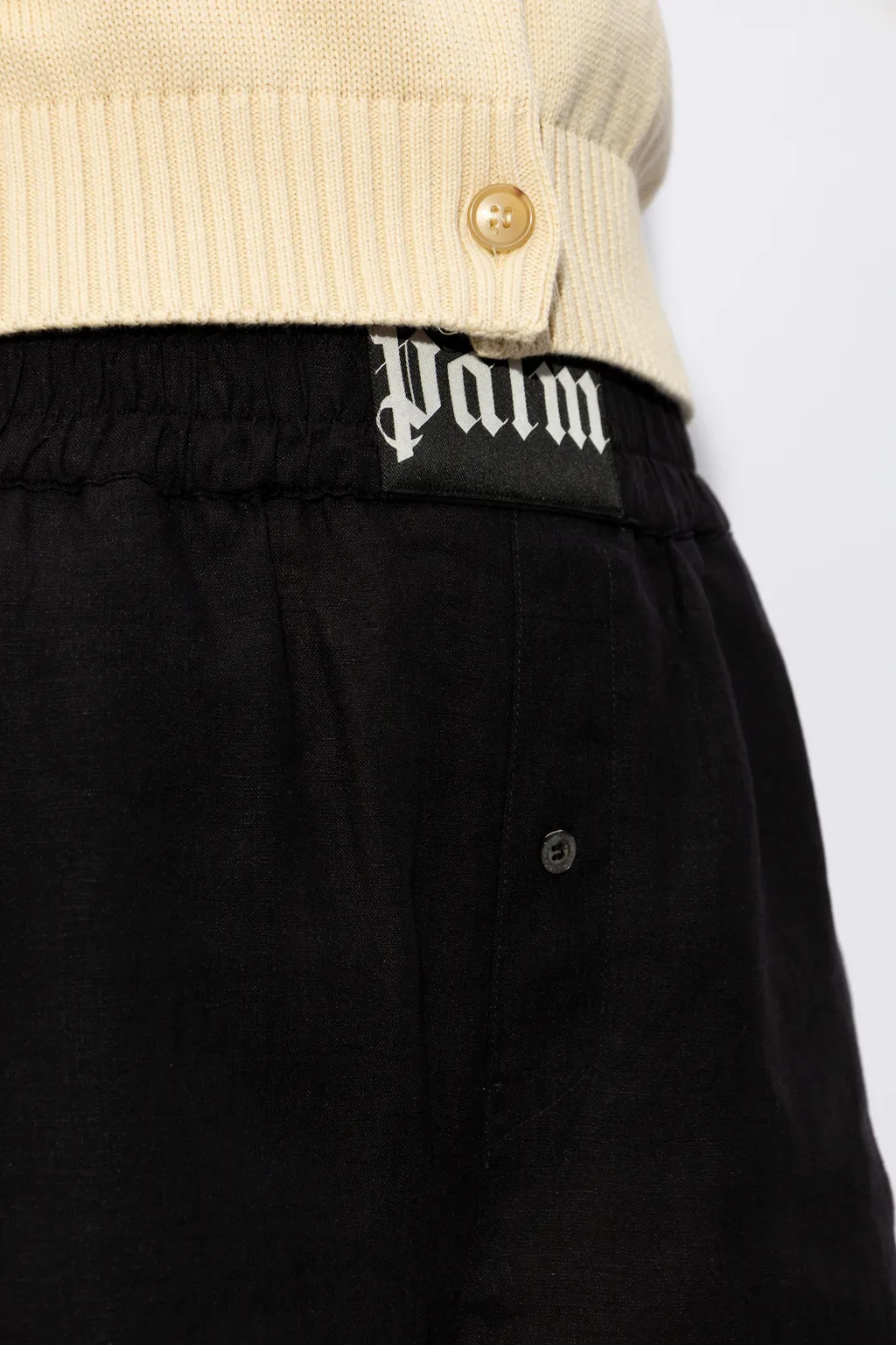 Logo Patch Elastic Waist Shorts