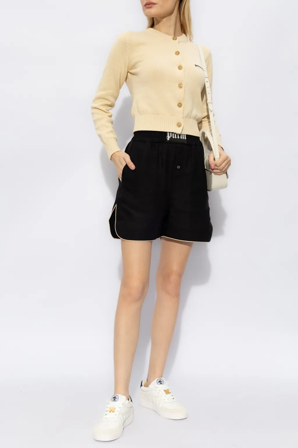Logo Patch Elastic Waist Shorts