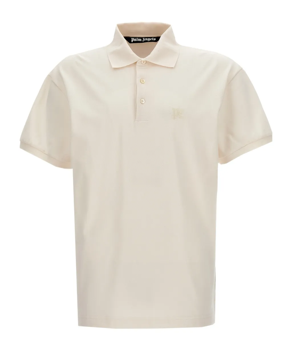 Monogram Embroidered Short-Sleeved Polo Shirt